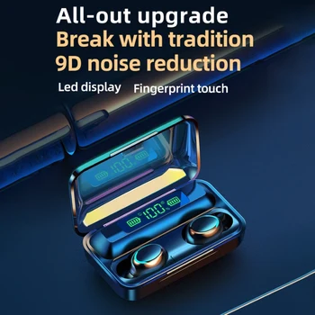 F9-5C TWS Bluetooth 5.0 Nabíjateľná Smart-Dotknite sa položky Bezdrôtové pripojenie Slúchadiel s Mikrofónom