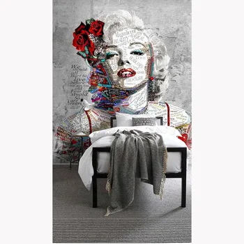 Vintage Stenu Papiere, Samolepky Marilyn Monroe Foto Tapety Domova Papier Peint nástenná maľba 3D Self Adhesive Vinyl/ Hodvábne Tapety