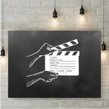 Film Clapperboard Prihlásiť Stenu, Samolepky na Stenu Odtlačkový Kino Dekor filmového umenia Film Film Nástenné Maľby Vymeniteľné Nálepky CX159