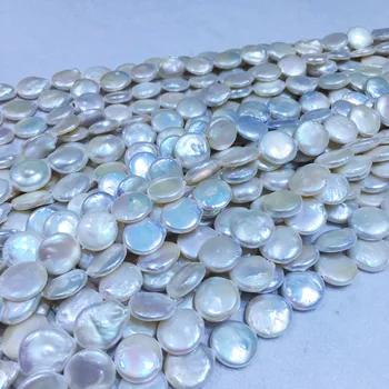 Prírodné sladkovodné perly vysoko kvalitné 36 cm perforované voľné korálky DIY dámy náhrdelník náramok výroby 15-16 mm