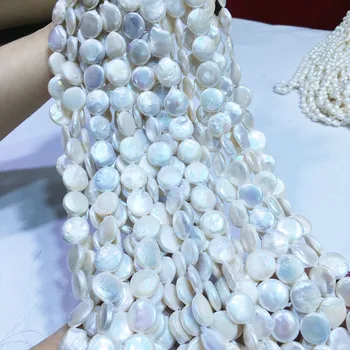 Prírodné sladkovodné perly vysoko kvalitné 36 cm perforované voľné korálky DIY dámy náhrdelník náramok výroby 15-16 mm