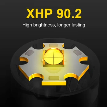 XHP90.2 Výkonné LED Potápanie Baterka Najjasnejšie 48W Podvodné 500M Pochodeň IPX8 Vodotesné Profesionálne Robinzonáda Svietidlo Svietidlo