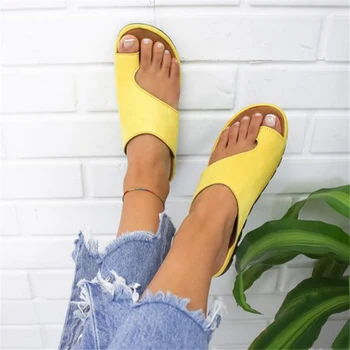 2020 Ženy papuče Ploché Jediným Bežné Mäkké Big Toe Nôh Sandále dámske Topánky Pohodlné Platformu Ortopedické Bunion Corrector
