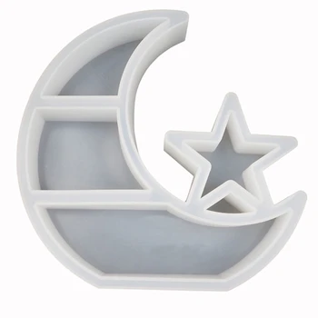 Crescent Moon Zásobník Živice Formy Moon Star Dekor Crystal Display Zásobník Formy Nástroje M2EA