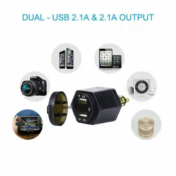 Napájací Adaptér, Modré LED Voltmeter Dual USB 2.1 Rýchlu Nabíjačku na Motocykel BMW Hella Plug Nepremokavé 0-24V Napätie Monitor