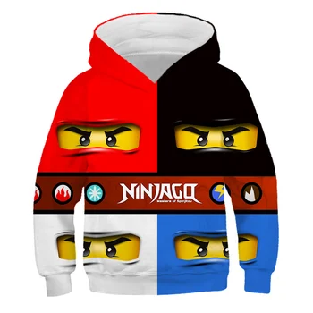 4-14 Rokov Dieťa Dievča Chlapcov Mikina s Kapucňou, Na uliciach harajuku Ninjagoes Hoodies Legoes Oblečenie Cartoon Deti Jumper