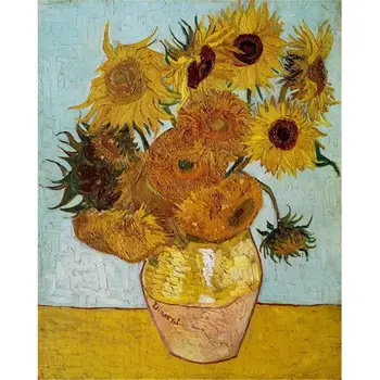 Laeacco Plátno Umenie Olejomaľba《Slnečnice》Van Gogh Plagát Na Stenu Umenie Obrázok Na Stenu Dekor Moderných Domov Obývacej Miestnosti Dekorácie
