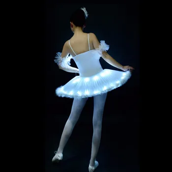 LED svetlo Labutie Jazero Noctilucan Svetlo baletné sukne, kostýmy pre Dospelých detí načechraný fluorescenčné výkon oblečenie Tanečné Kostýmy
