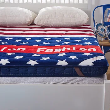 Americké Hviezdy a Pruhy matrace hrubé hubky pad tatami spánok mat flanelové matrac pre študentské koľaje