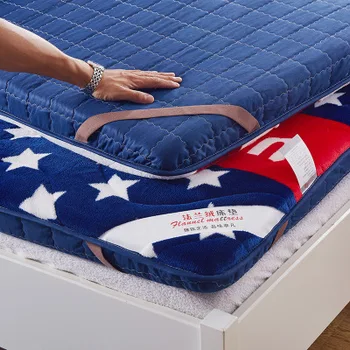 Americké Hviezdy a Pruhy matrace hrubé hubky pad tatami spánok mat flanelové matrac pre študentské koľaje