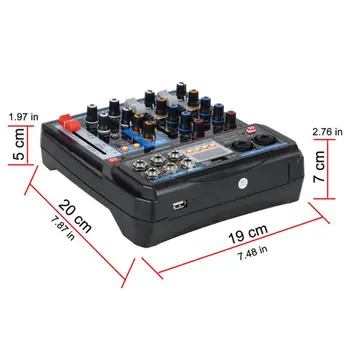 Profesionálny 6-Kanálový Audio Mixer s USB Rozhraním Bluetooth DSP Zvukové Efekty, Zvuk, Miešanie Konzoly pre USB, Záznam K-pieseň