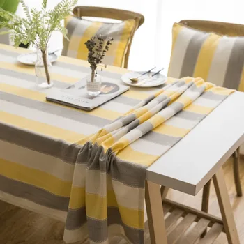 žltá sivá vyzliekol nepremokavé obrus dekor bavlnená posteľná bielizeň obrus stola kryt 90x90/140x100/140x140/140x200/140x250cm