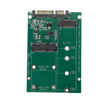 2 v 1 Mini PCI-E 2 Lane M. 2 A rozhraním mSATA SSD Na SATA III 7+15 Kolíkový Adaptér