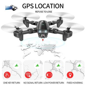 Najlepší Fotoaparát Drone 4K 1080P HD Dual Camera Postupujte podľa Mňa Quadrocopter FPV Profesionálny GPS Dlhá výdrž Batérie Hračka Pre Dieťa