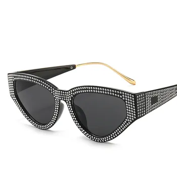 2020 Luxusné Cat Eye Slnečné Okuliare Ženy Fashon Značky Plastové Diamond Slnečné Okuliare Mužov Trojuholník Slnečné Okuliare Gafas Hombre