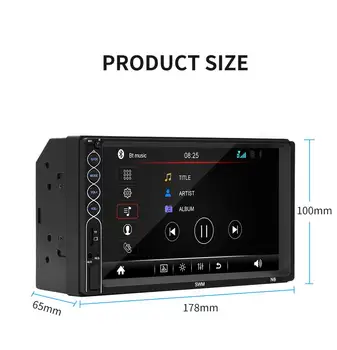 Android 2 Din Auto Multimediálny Prehrávač MP5 Prehrávač Dotykový Displej Stereofónne Bluetooth autorádio FM MP5 Prehrávač S parkovacia Kamera