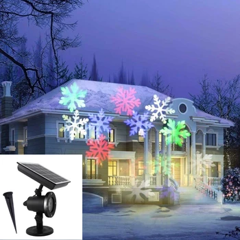 Solárne Rotujúce Snowflake Premietacie Svetlá LED Padajúci Sneh Krajiny Laserový Projektor Na Vianoce Nový Rok Svadbu, Výzdoba Lampa