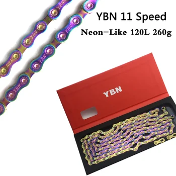 YBN 11 Rýchlosti Koleso Reťaz Super cool Neon-Ako 120 L 260 g MTB, Road Bike Reťazca Pre Shimano SRAM Campanolo Systém