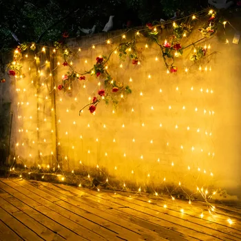 LED Čisté Svetlo 3*2 M 6*4 M LED Oka Víla String Svetlo Vianočné Girlandy Okno Opony Cencúľ Svetlo Pre Svadobné Party Dovolenku