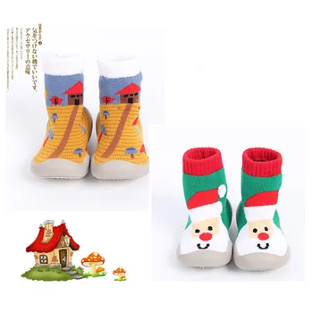 YWHUANSEN 6 až 36M Vianočné detské Krytý Ponožky S Mäkkej Gumy Jediným Detská Vychádzková Obuv Dievčenské Zimné protišmyková Podlaha Ponožky