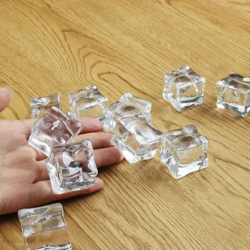50pcs (2,5 cm/3 cm veľkosť) Svadobné Party Displej Umelé Akryl Kocky Ľadu Crystal Clear Dekorácie