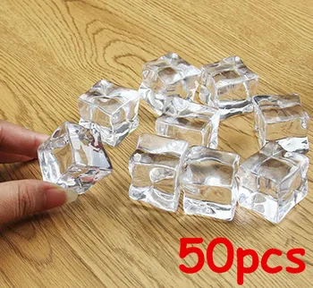50pcs (2,5 cm/3 cm veľkosť) Svadobné Party Displej Umelé Akryl Kocky Ľadu Crystal Clear Dekorácie