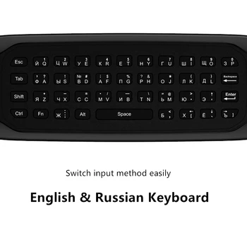 Slovenčina ruština bilingválne 2.4 G Bezdrôtový Gyro Mini klávesnica Mikrofón Hlasové vyhľadávanie s podsvietením, Smart vzduchu Myš diaľkové ovládanie G7