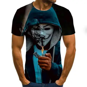 2020 hot-predaj Klaun 3D Vytlačené T Shirt Mužov Joker Tvár Mužské tričko 3d Klaun, Krátky Rukáv Zábavné Tričká Topy & Tees XXS-6XL