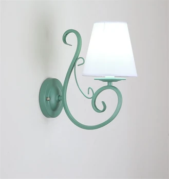 Nové nástenné svietidlo macaron zelená obývacia izba pozadí nástenné svietidlo tvorivé osobnosti Nordic spálňa posteli crystal stenu sconces