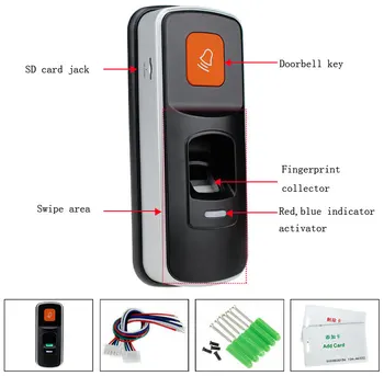 Biometrické Fingerprint Access Control System Kit podporu prst/ ID karty 125KHz +Elektrické Zámky+ DC12V Napájanie pre office