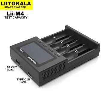 LiitoKala Lii-M4 18650/26660 5V Typec Smart Univerzálna Nabíjačka Batérií Zistiteľné Kapacita Batérie Nabíjačky S Obrazovke T