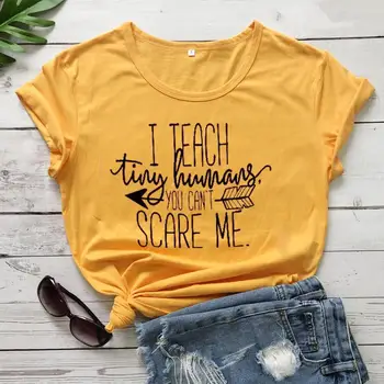 Učím nemôžete vydesiť mi t-shirt učiteľ darček grunge tumblr camiseta rosa feminina tees grafické ženy módne topy goth tričko