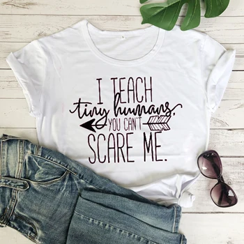 Učím nemôžete vydesiť mi t-shirt učiteľ darček grunge tumblr camiseta rosa feminina tees grafické ženy módne topy goth tričko