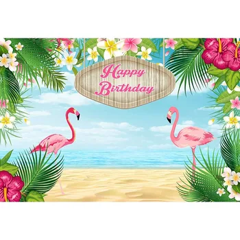 MEHOFOTO Flamingo beach fotografie pozadí Prispôsobené narodeniny foto pozadie deti pozadie photobooth photocall