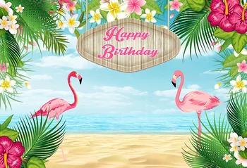 MEHOFOTO Flamingo beach fotografie pozadí Prispôsobené narodeniny foto pozadie deti pozadie photobooth photocall