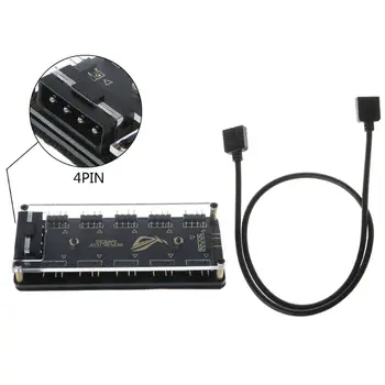 AURA SYNC 5V 3-pin RGB 10 Hub Rozbočovač Napájania SATA 3pin ARGB Adaptér Predlžovací Kábel pre GIGABYTE MSI A SUS ASRock LED