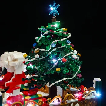 Santa Claus Priateľmi Zábavný park Vianočné Zime Obec, Mesto Vlak dekorácie Stavebné Bloky Santa Claus Tehly Hračky, Darčeky