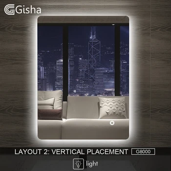Gisha Smart Mirror LED Kúpeľňa Zrkadlo na Stenu Kúpeľňa Zrkadlo Kúpeľňa Wc Zrkadlo Dotykový Displej G8000