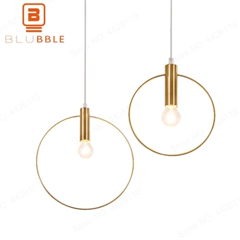 BLUBBLE Vintage Starožitné Zlatý Prívesok Kruh Svetla Originality Á Vákuové Moderné Led svietidlo barovým pultom Hanglamp Jednoduché