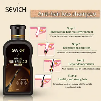 Sevich 200 ml Anti Hair Loss Produkt vypadávanie Vlasov Šampón Prírodných Bez Vedľajších Účinkov Rásť Vlasy Rýchlejšie opätovný rast Vlasov Liečba
