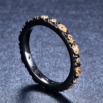 Bamos Vintage Yellow Kamenný Kruh, Módne Čierne Zlato Vyplnené Šperky, Módne Cubic Zirconia Prstene Pre Ženy Módne Svadobné Šperky