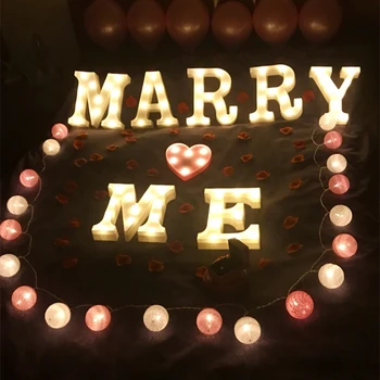 DIY Písmeno, Symbol, Znamenie Srdce Osvetlenie Plastové LED Svetlá Svadobný Deň svätého Valentína Dekorácie Manželstva Strany Zapojenie Dekorácie