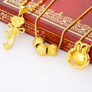 Čistý 24K Gold Korálky Náhrdelník pre Ženy Geometrické Ruyi Náhrdelníky & Prívesky Vyhlásenie Golier Žien Jemné Šperky pre Svadbu