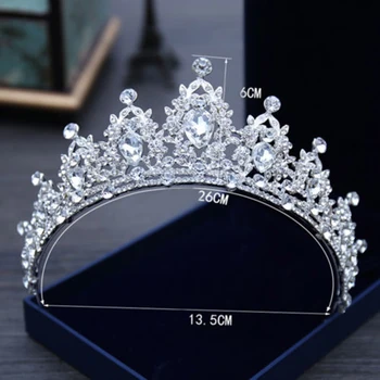 Kórejský Elegantné Princezná Crystal Tiaras Korún Hlavový Most Veľké Drahokamu Láska Prom Koruny Strany Accessiories Diadem Vlasy, Šperky Nové