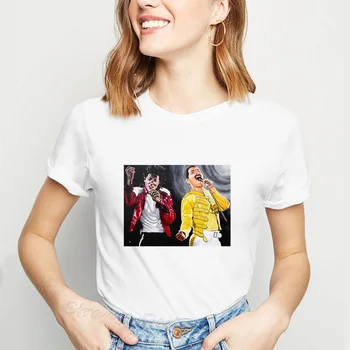 Nové Módy Ženy Michael Jackson & Freddie Mercury 142 Kráľovná Popu 2019 Lumbálna Harajuku Tričko T Streetwear Tee Tričko Homme