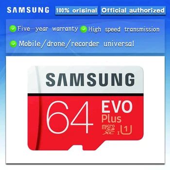 Original SAMSUNG Micro SD karta 64 GB u3 Pamäťovú Kartu EVO Plus 64GB Class10 TF Karty C10 80MB/S MICROSDXC UHS-1 Doprava Zadarmo