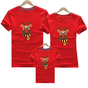 Rodina Vyzerať Módne T-shirt Rodiny Zodpovedajúce Oblečenie Vianočné Zodpovedajúce Rodiny Oblečenie Jeleň Milu Matka, Otec, Dieťa Krátky Rukáv