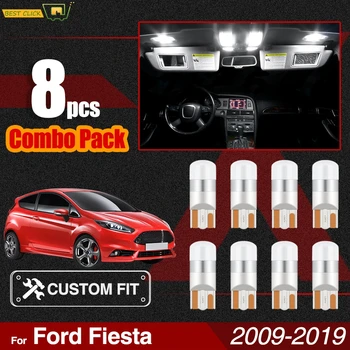 Xukey Auto LED Osvetlenie Interiéru Auta Pre Ford Fiesta 2009 - 2019 Dome Mapu Dvere poznávacia T10 194 168 W5W Žiarovky Biela, CANbus
