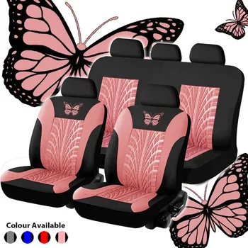 Auto Kryt Sedadla Nastavte Butterfly-Vzor Univerzálne Autosedačky Kryt Kompletný Set Auto Kryt Sedadla Auta Styling Interiérové Doplnky
