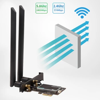 PCI Express Sieťová Karta Gigabit pre AX200 Dual Band 2.4 G/5 ghz Bluetooth5.1 802.11 Ax Wifi Karta pre Window10 Linux